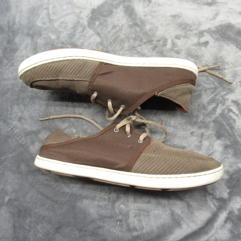 OluKai‎ Nohea Shoes Mens 7 Brown Comfort Mesh Breathable Lace Up Sneakers Casual